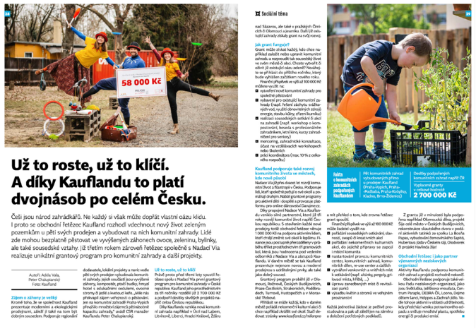 Ukázka článku v časopise Nový Prostor: spolupráce s Kauflandem